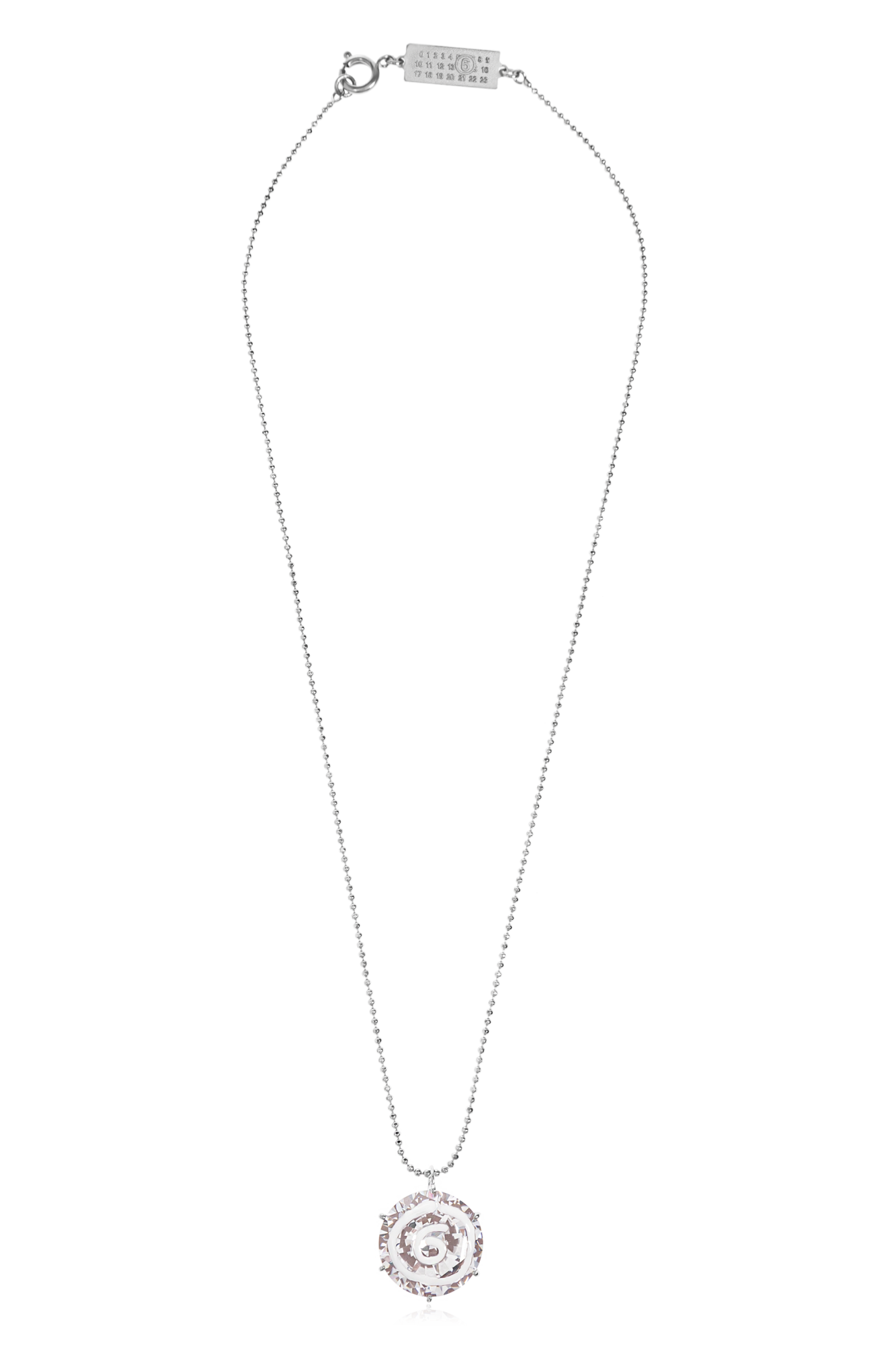 【MM6】Necklace With Pendant MM6 Maison Margiela Stamp Pendant Necklace | Silver | FARFETCH